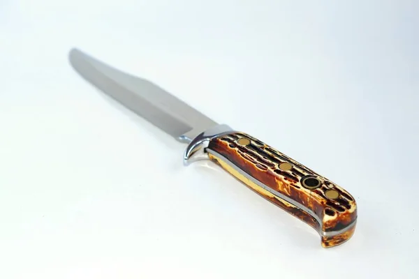 Нож Ножом Белом Фоне — стоковое фото