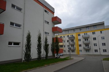 Brno şehrindeki modern bina - Çek.
