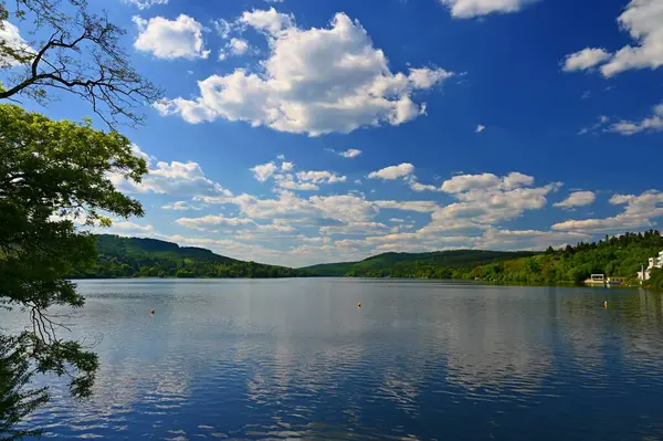 Brno Barajı. Eğlence ve spor için bir yer. Brno - Bystrc. - Çek Cumhuriyeti Avrupa 'sı. Manzara ve suyla güzel bir bahar doğası..