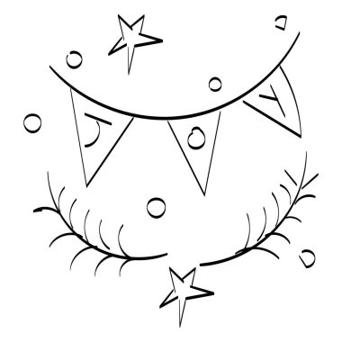 Klasik Tatil Simgesi. El Çizimi Noel İllüstrasyonu. Noel Tasarımı İçin Vektör Ögesi