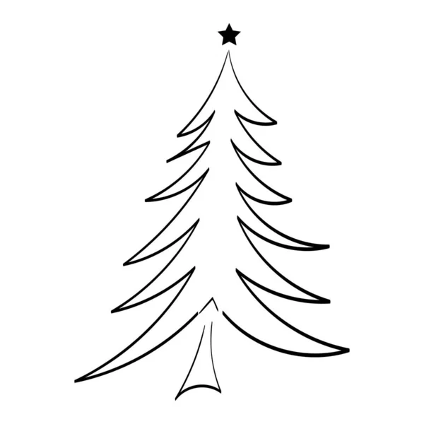 Noel Ağacı Tasarımı Klasik Tatil Simgesi Çizimi Noel Çizimi — Stok Vektör