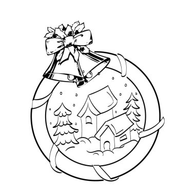 Noel Ev Tasarımı. Yazdırma ya da poster, kart, el ilanı, etiket ya da tişört olarak kullanılacak grafikler.