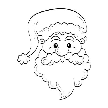 Tatlı Noel Baba 'nın vektör çizimi ya da beyaz arka planda izole edilmiş karakter. Düz stil. Yazdırma Sanatı ya da poster, kart, el ilanı ya da tişört olarak kullanılacak