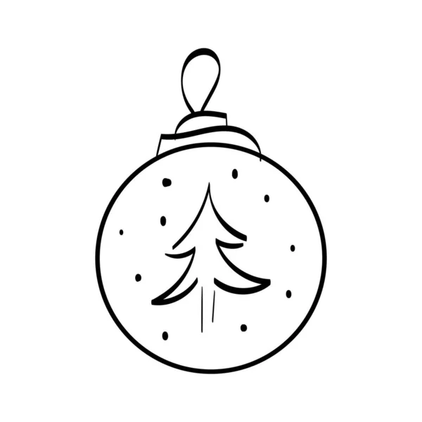 ヴィンテージホリデーアイコン 手描きアウトラインクリスマスイラスト クリスマスデザインのベクトル要素 — ストックベクタ