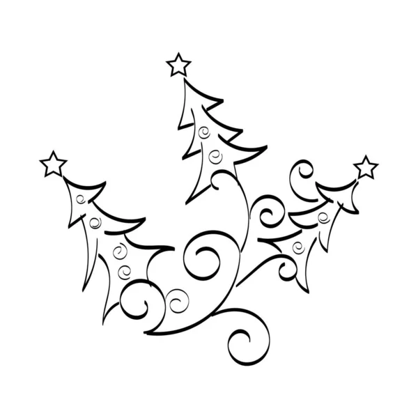 Vintage Holiday Icon Handgezeichnete Umrisse Weihnachtsillustration Vektor Element Für Weihnachtsdesign — Stockvektor
