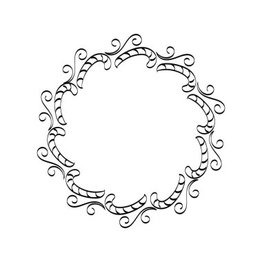 Noel çelengi ve çelenkler. Baskı ya da parti daveti, tebrik kartı ve poster olarak kullanılacak klasik nakış deseni tasarımı.