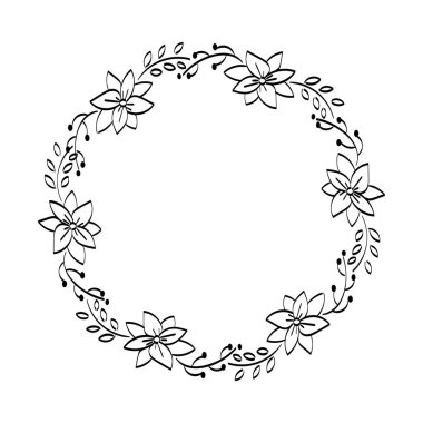 Noel çelengi ve çelenkler. Baskı ya da parti daveti, tebrik kartı ve poster olarak kullanılacak klasik nakış deseni tasarımı.