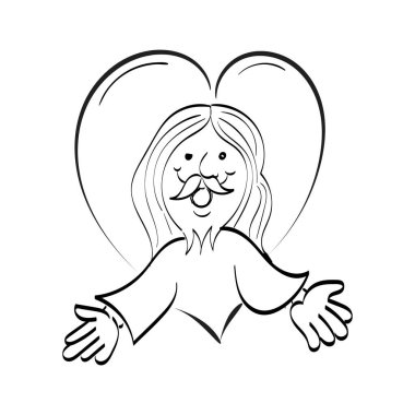 Scripture Illustration for Tattoo design. The message of the Gospel of Jesus Christ. Bible lesson for kids