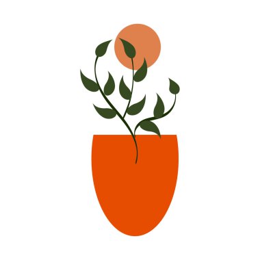 Abstract Beautiful floral illustration. Flat design wall art illustration. 