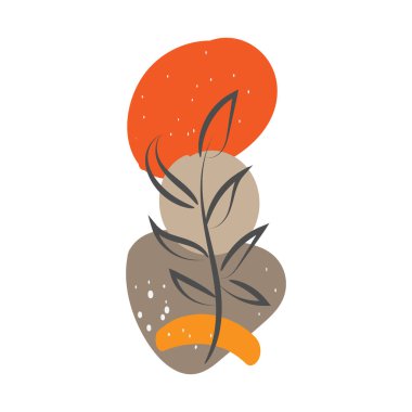 Abstract Beautiful floral illustration. Flat design wall art illustration. 