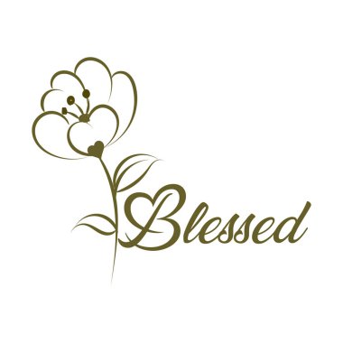 Biblical Phrase with Floral Design. Christian typography for print or use as poster, card, flyer or T shirt