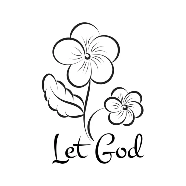 Frasa Alkitab Dengan Desain Floral Tipografi Kristen Untuk Mencetak Atau - Stok Vektor
