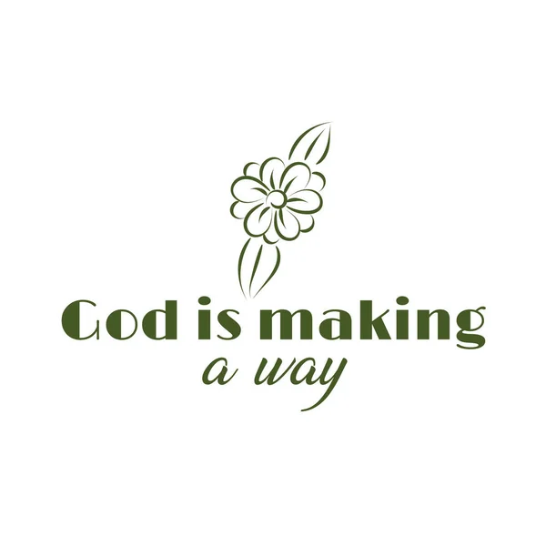 Biblical Phrase Floral Design Christian Typography Print Use Poster Card — Διανυσματικό Αρχείο