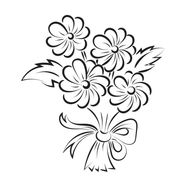 春天的花盆 手绘彩绘花园花卉 供印刷或用作海报 传单或T恤 — 图库矢量图片