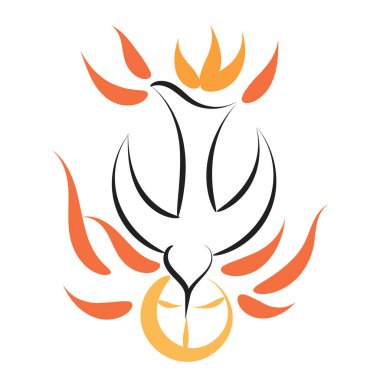 Baskı için Pentecost poster tasarımı veya kart, el ilanı veya tişört olarak kullanılacak