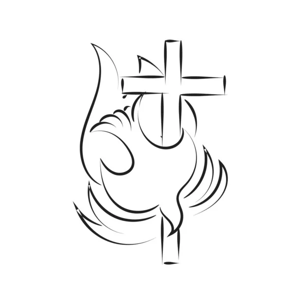 Projeto Cartaz Pentecostes Para Impressão Uso Como Cartão Panfleto Camiseta — Vetor de Stock