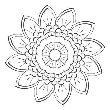 Mandala Sanat tasarımı daire içinde. Basit mandala tasarımı çiçek mandala sanat güzel mandala sanat