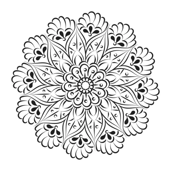 Mandala Art Design Circle Simple Mandala Design Floral Mandala Art — ストックベクタ