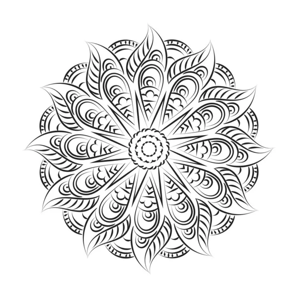 Mandala Art Design Kreis Einfache Mandala Design Blumen Mandala Kunst — Stockvektor
