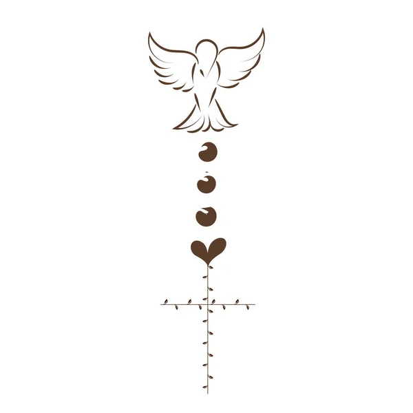 Christian Rosary Beads Prayer Catholic Chaplet Holy Cross Use Poster — Stock vektor