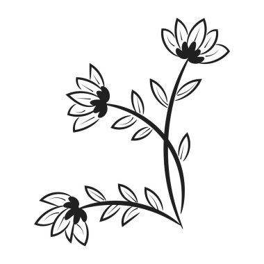 Elle çizilmiş çiçek karalama arkaplanı. Düz tasarım tebrik kartı daveti için tasarlanmış soyut yapraklar