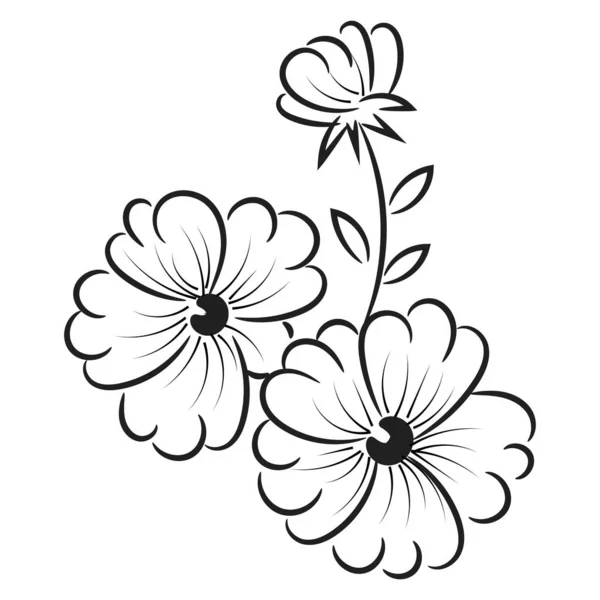 Handgezeichneter Floraler Kritzelhintergrund Flaches Design Abstrakte Blätter Design Für Grußkarte — Stockvektor