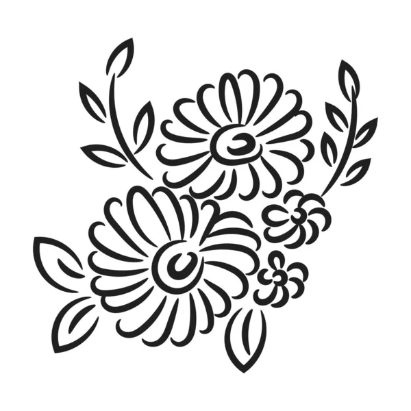 Mão Desenhado Fundo Doodle Floral Projeto Plano Design Folhas Abstratas — Vetor de Stock