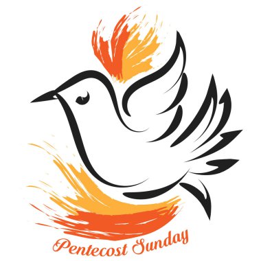 Baskı için Pentecost poster tasarımı veya kart, el ilanı veya tişört olarak kullanılacak