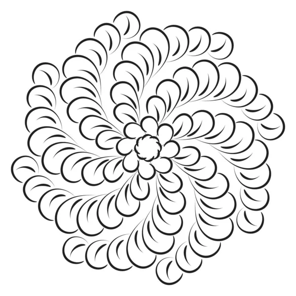 Projekt Artystyczny Mandala Kręgu Proste Mandala Projekt Kwiatowy Mandala Sztuka — Wektor stockowy