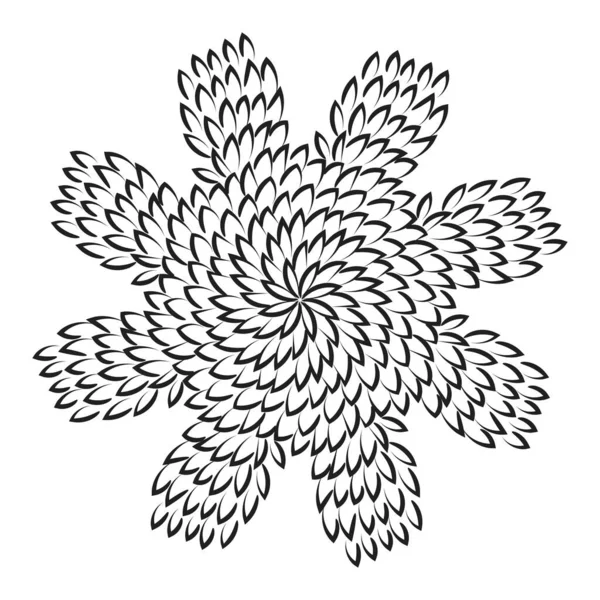 Projekt Artystyczny Mandala Kręgu Proste Mandala Projekt Kwiatowy Mandala Sztuka — Wektor stockowy