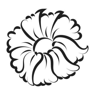 Çiçekli basit bir çizim ve resim çizimi için vektör çizimi bırakın ya da poster, kart, dövme ya da tişört olarak kullanın