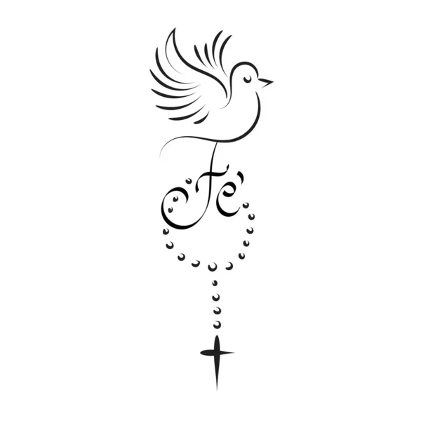 Christian Σταυρός Floral Design Όμορφο Σχέδιο Τατουάζ Λουλούδια Για Εκτύπωση — Διανυσματικό Αρχείο