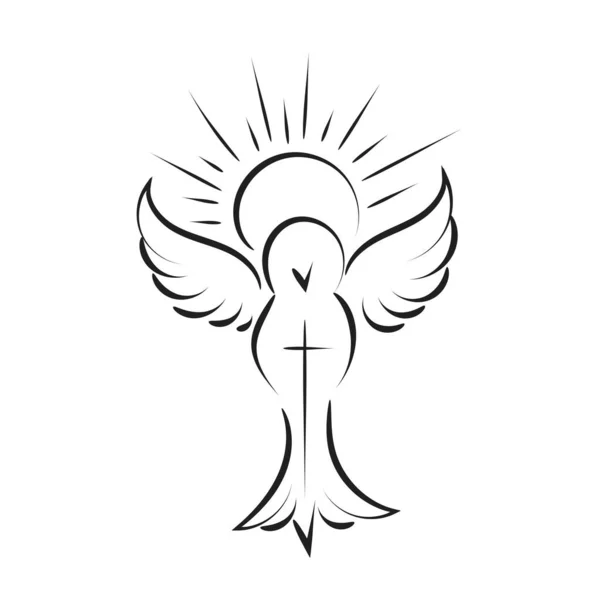 Християнський Хрест Квітковим Дизайном Красивий Дизайн Татуювання Квітів Друку Або — стоковий вектор