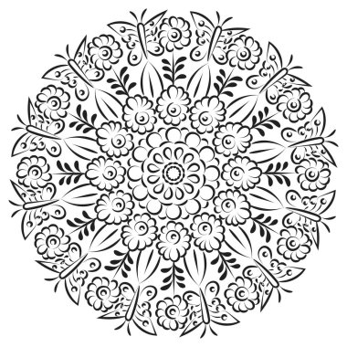 Vektör Soyut Mandala Deseni. Yazdırmak için Mandala Retro eli ya da poster, kart, el ilanı, çıkartma ya da dövme olarak kullanılacak