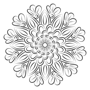 Vektör Soyut Mandala Deseni. Yazdırmak için Mandala Retro eli ya da poster, kart, el ilanı, çıkartma ya da dövme olarak kullanılacak