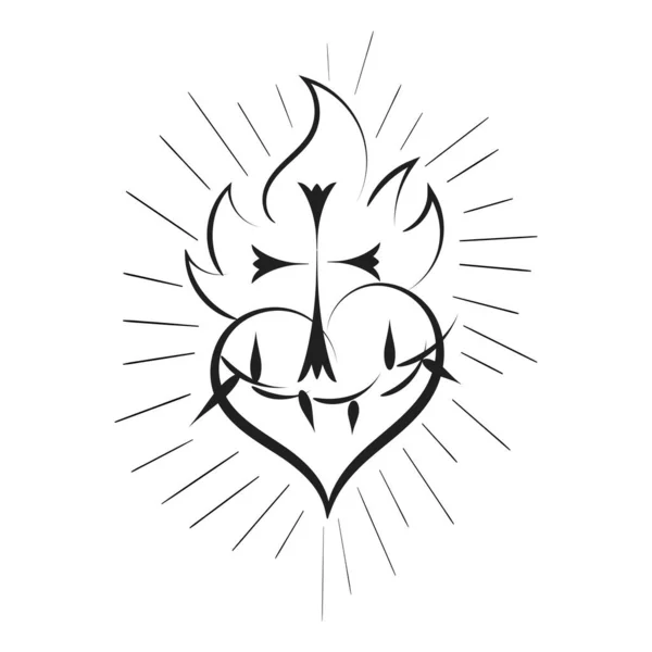 Mélyen Értelmes Keresztény Tetoválás Keresztény Szimbólum Használata Plakátként Kártya Szórólap — Stock Vector