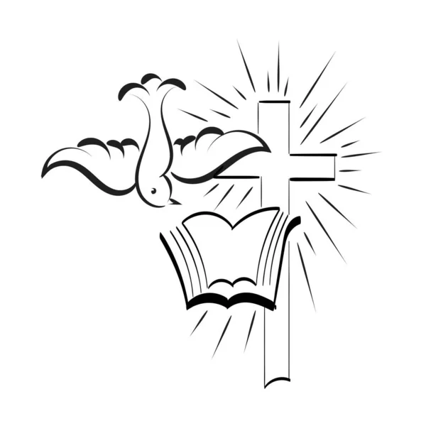 深い意味を持つキリスト教の入れ墨 キリスト教のシンボルは ポスター カード チラシ タトゥーやTシャツとして使用します — ストックベクタ