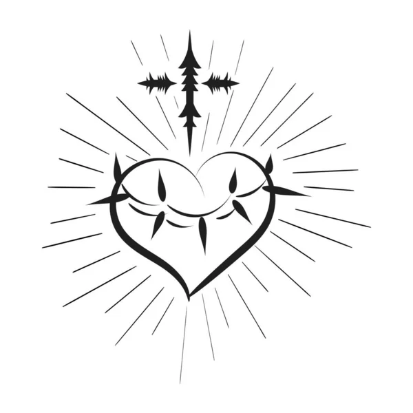 Hluboce Významné Křesťanské Tetování Christian Symbol Použití Jako Plakát Karta — Stockový vektor