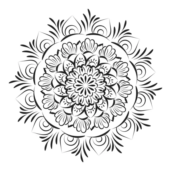 Vektor Abstraktní Mandala Vzor Mandala Retro Ruční Kresba Pro Tisk — Stockový vektor