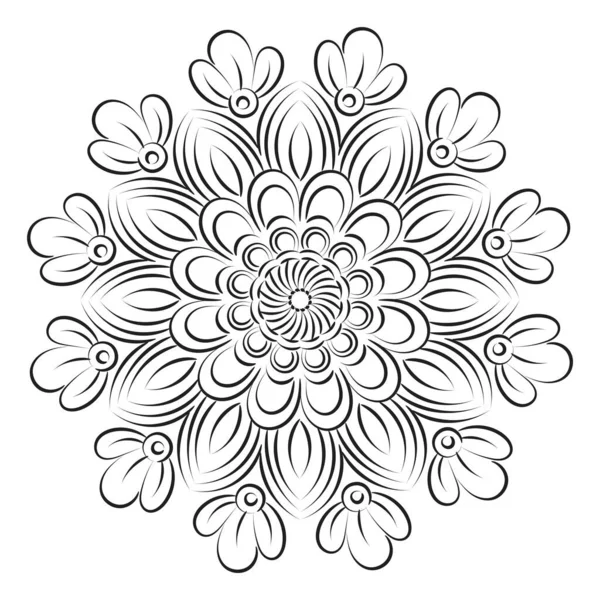 Padrão Mandala Abstrato Vetorial Mandala Retro Mão Desenhada Para Impressão — Vetor de Stock