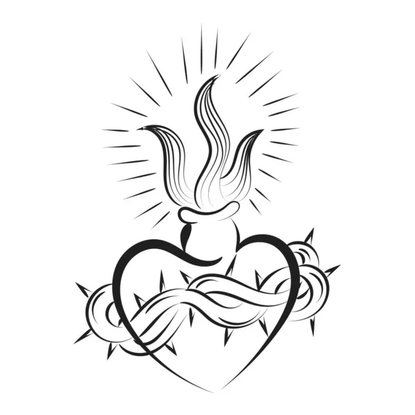 Ιερή Καρδιά Του Ιησού Ακτίνες Διάνυσμα Εικονογράφηση Για Εκτύπωση Χρήση — Διανυσματικό Αρχείο