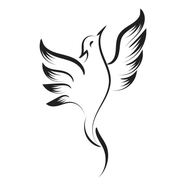 Gyönyörű Elegáns Phoenix Tetoválás Ötlet Inspiráló Fekete Fehér Phoenix Törzs — Stock Vector