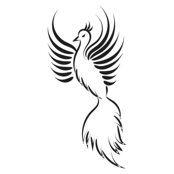 Belle Élégante Idée Phoenix Tattoo Inspirant Conception Tatouage Tribal Phoenix — Image vectorielle