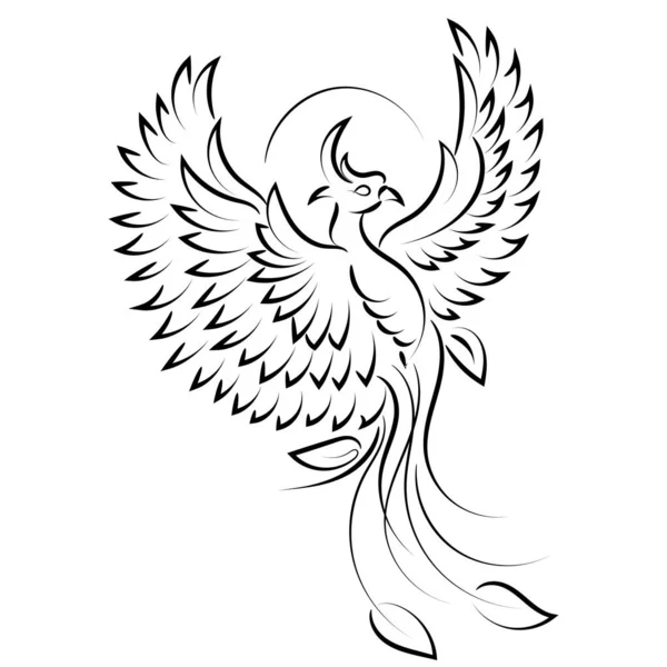 Piękny Elegancki Pomysł Phoenix Tattoo Inspirujący Czarno Biały Phoenix Plemienny — Wektor stockowy