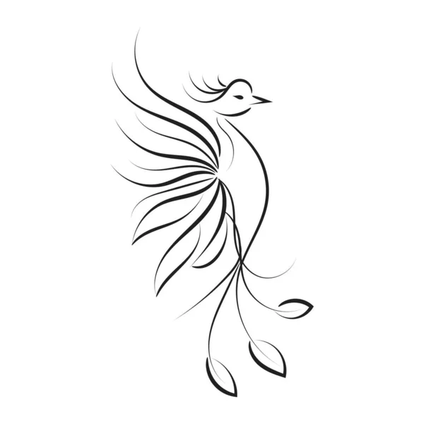 Vacker Och Elegant Phoenix Tattoo Idé Inspirerande Svart Och Vit — Stock vektor