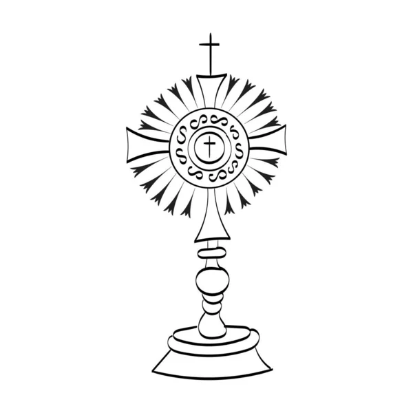 Corpus Christi Símbolo Cristão Para Impressão Uso Como Cartaz Cartão — Vetor de Stock