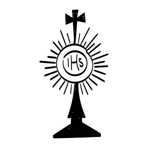 Corpus Christi Christian Symbol Print Use Poster Card Flyer Shirt — Stock Vector