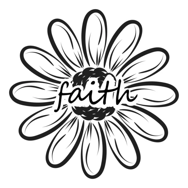 印刷或用作海报 纹身或T恤衫的基督教花卉艺术 — 图库矢量图片