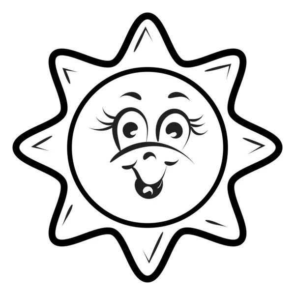用于印刷或用作标志 传单或T恤衫的太阳面设计 — 图库矢量图片