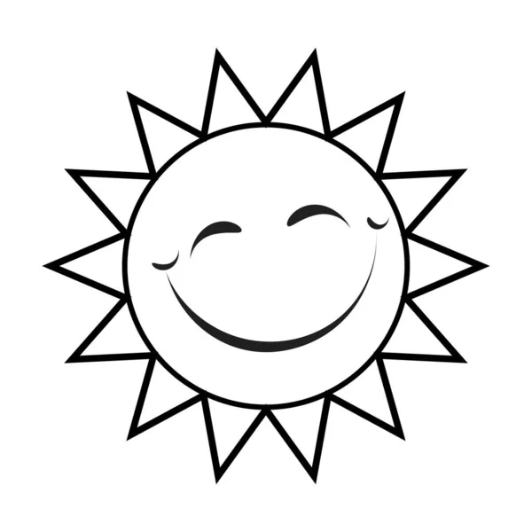 Diseño Cara Del Sol Para Imprimir Utilizar Como Logotipo Tarjeta — Vector de stock